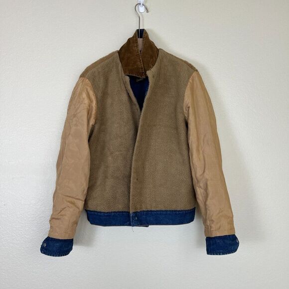 Vintage 60's-70's Maverick Denim Bluebell Sherpa Lined Jacket Mens Chore Coat - Picture 7 of 17